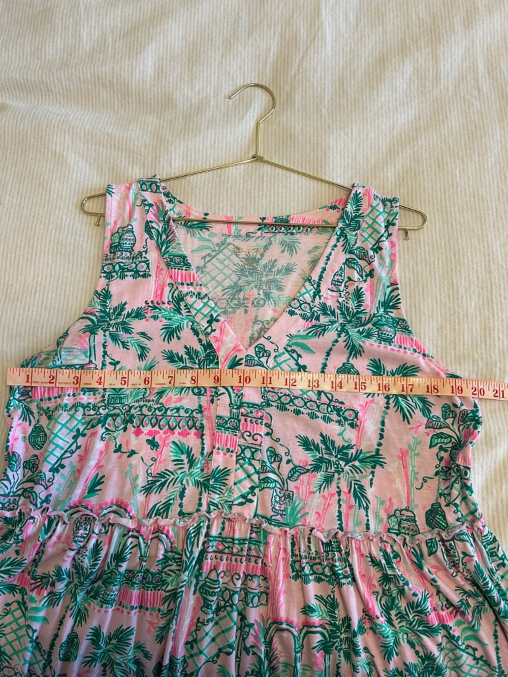 Lilly Pulitzer Lorina Print V-Neck Sleeveless Tiered Cotton Dress - Picture 6 of 7